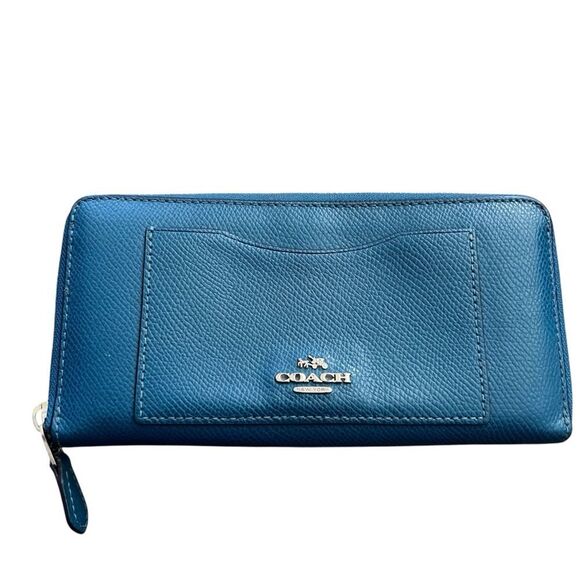 Coach Blue Leather Wallet - Picture 1 of 5
